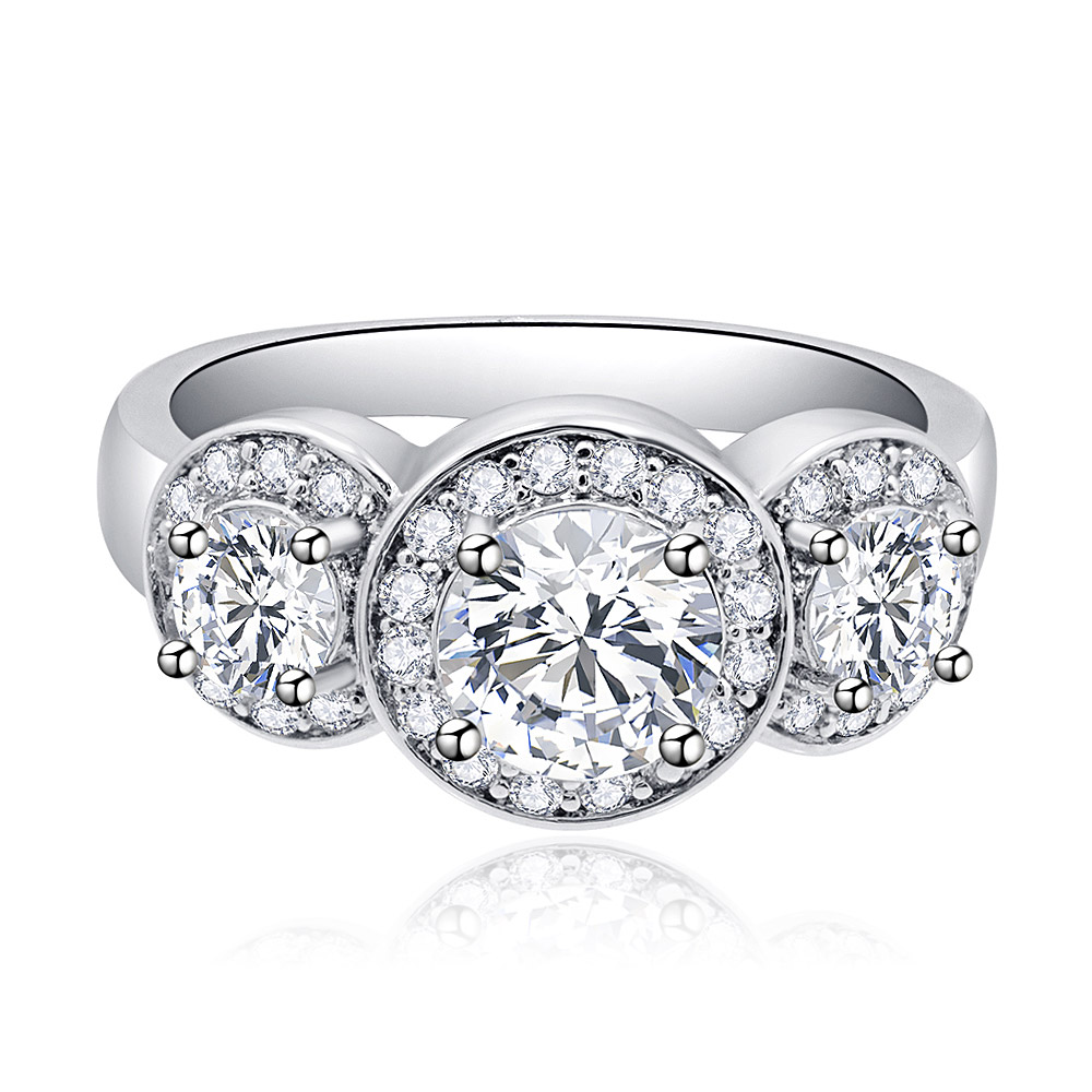 LOVE 3 Stone Zirconia Ring